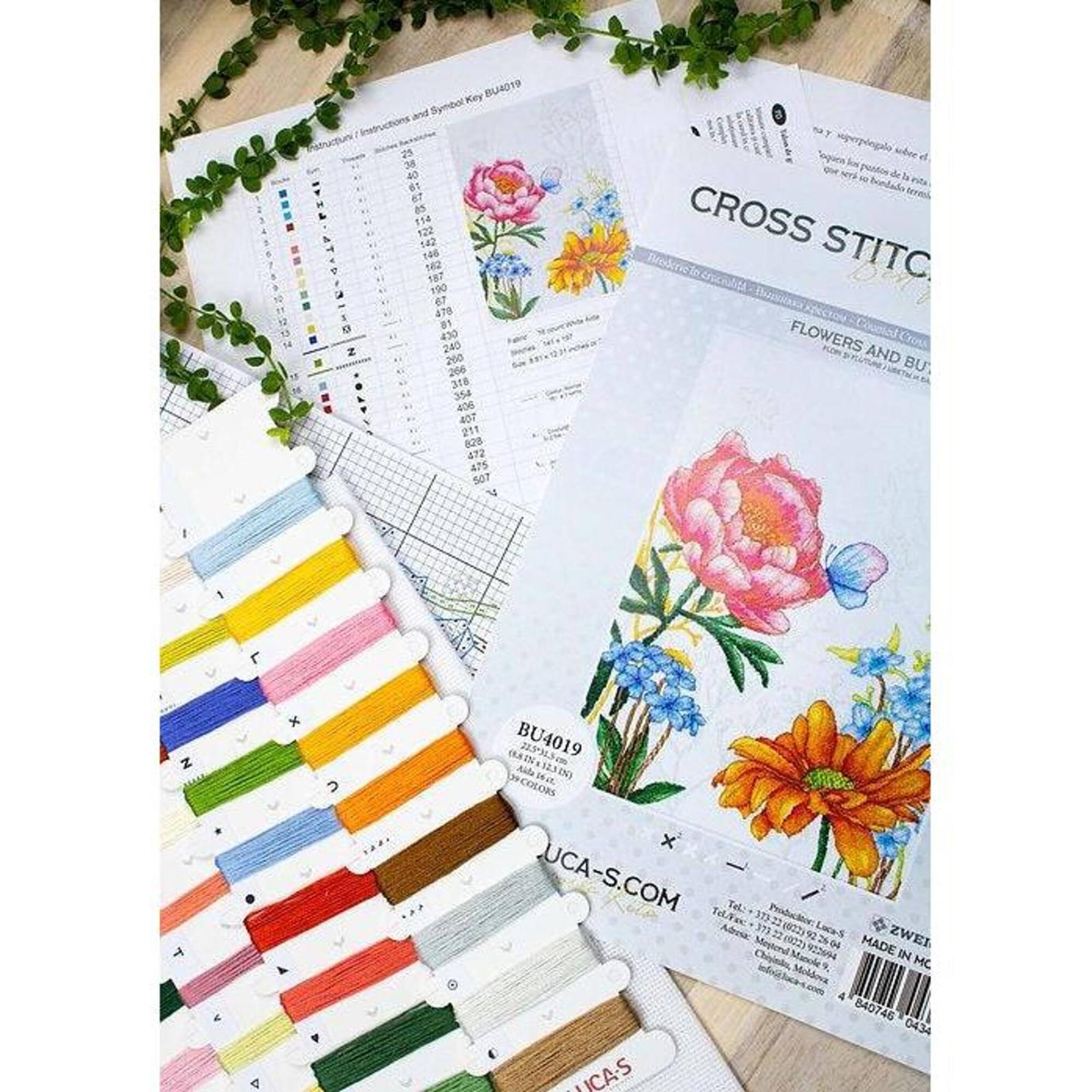 Luca-s Flowers And Butterfly Counted Cross Stitch Kit
